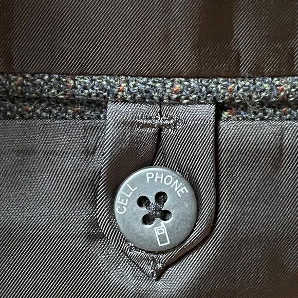 Hart Schaffner‎ Marx Gold Trumpeter Wool Blazer Sport Coat 39R USA Gray Brown - Picture 15 of 15
